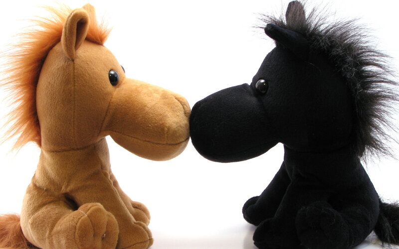 Two Stuffed Horses — Brown