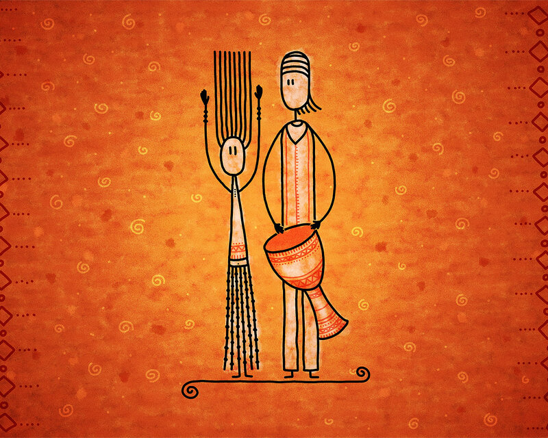 Two Stylized Figures