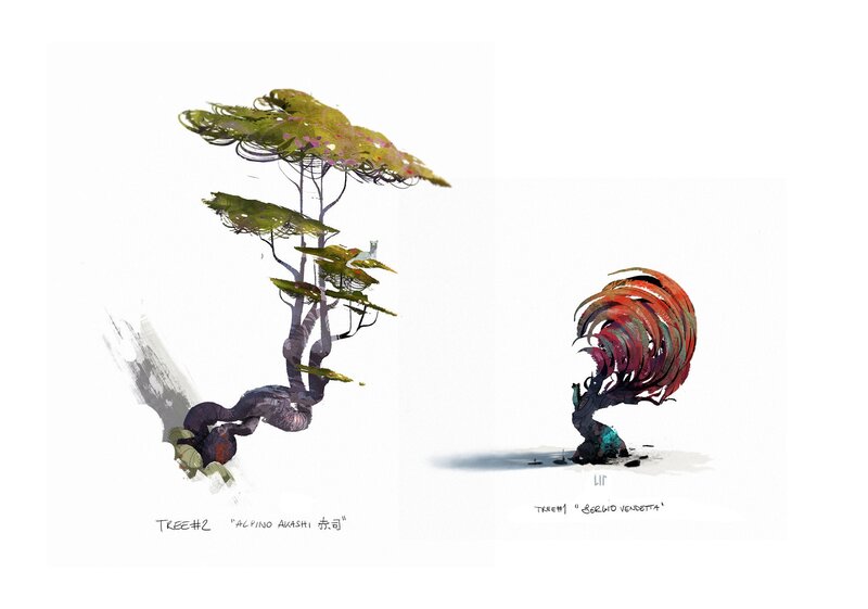 Two Stylized Tree Designs