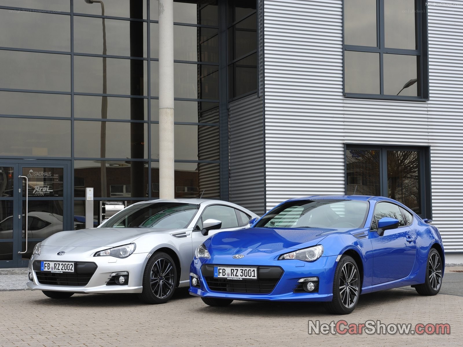 Two Subaru BRZ cars parked