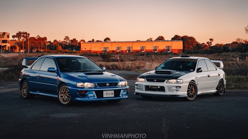 Two Subaru Impreza Cars