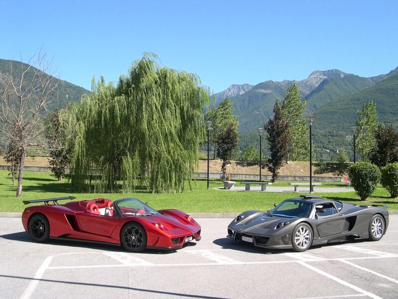 Two Supercars in Parking Lot