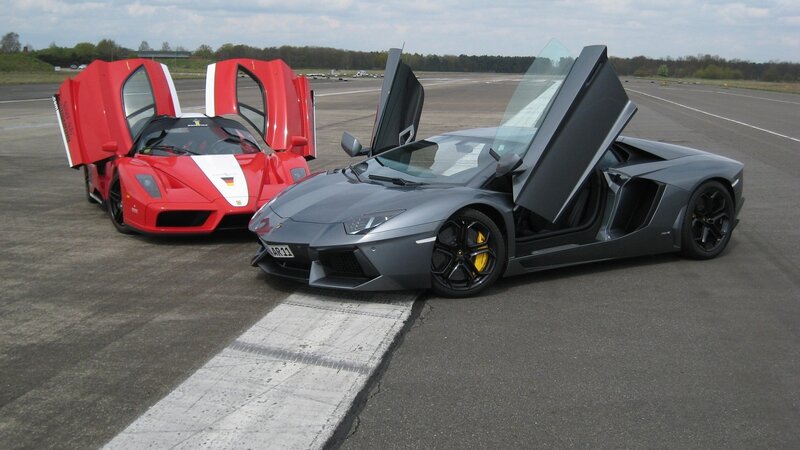 Two Supercars on Tarmac