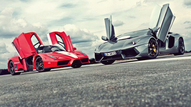 Two Supercars on Track