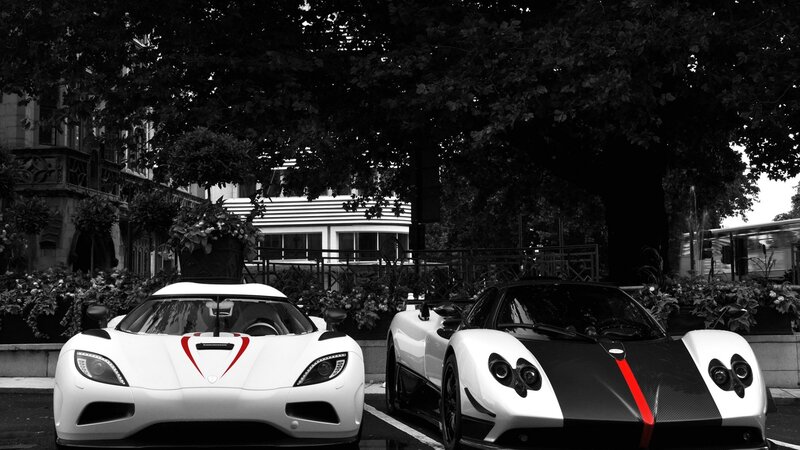 Two Supercars Parked — Black