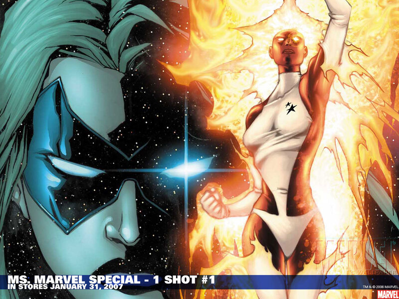 Two Superheroes Facing Off