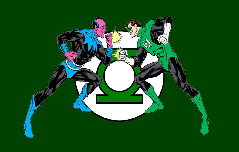 Two Superheroes Fighting — Green