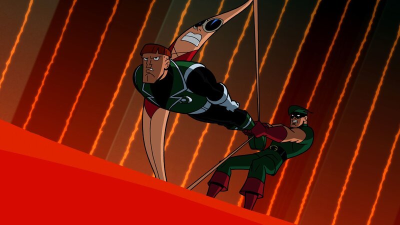 Two Superheroes Fighting — Red, Dramatic, Anime