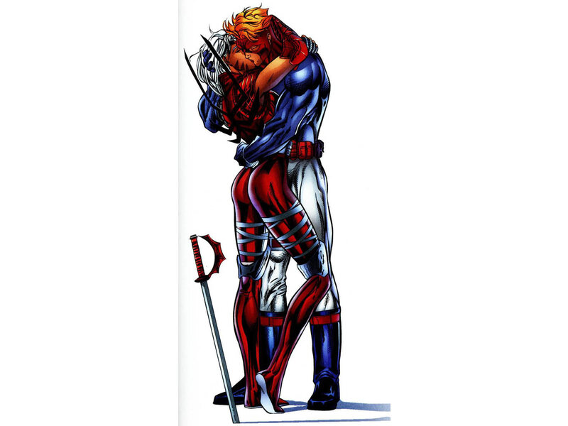 Two Superheroes Hugging