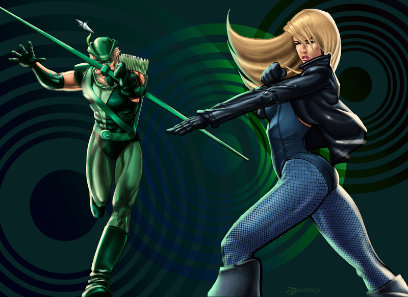 Two Superheroes in Action — Green