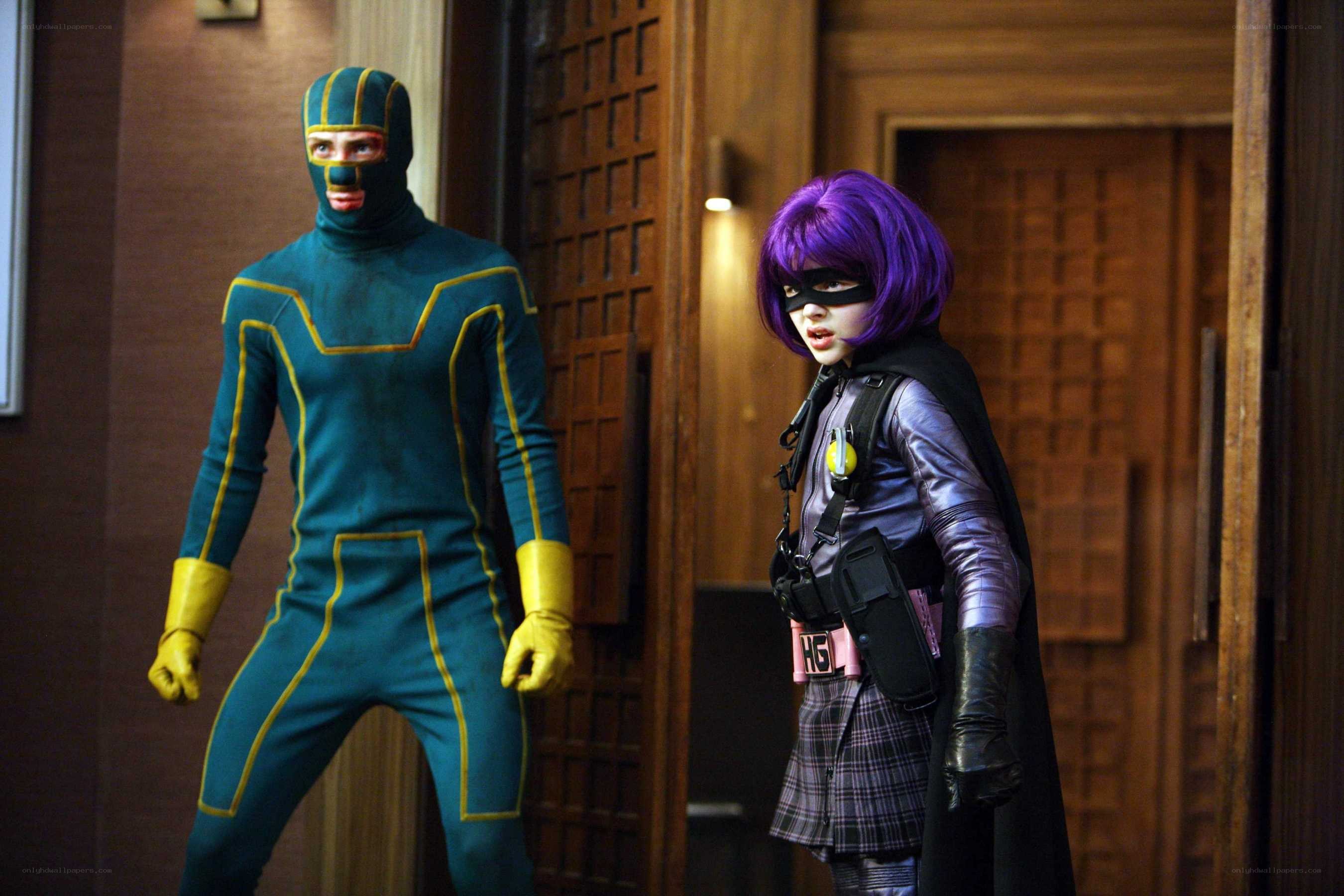 Two superheroes in costume