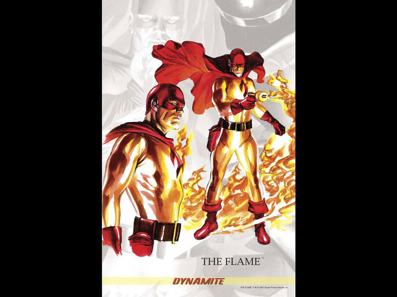 Two Superheroes in Gold Suits