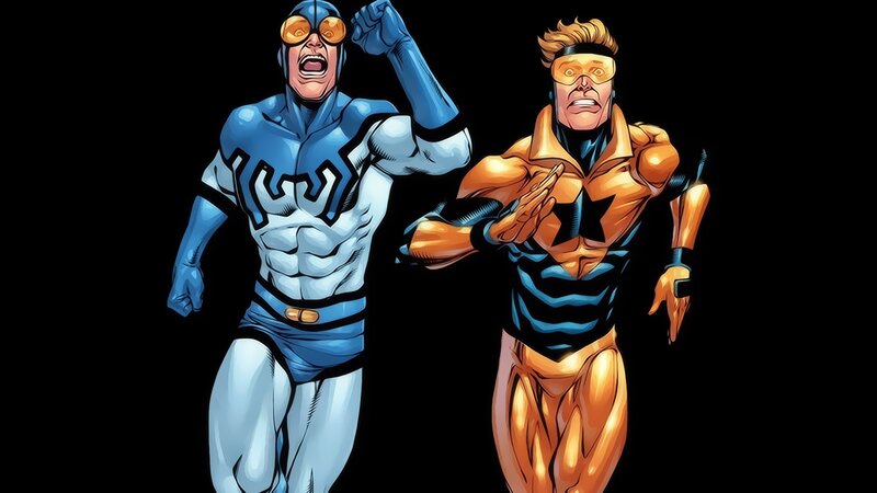 Two Superheroes Running