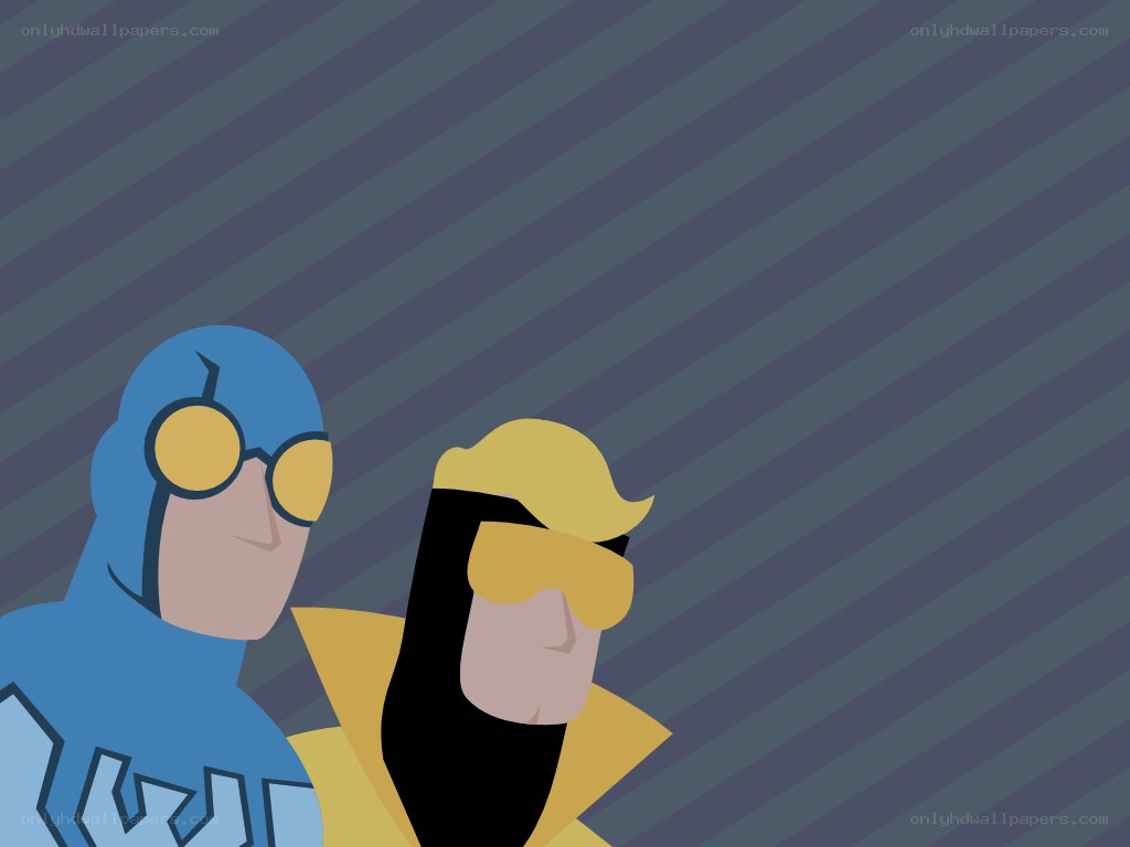 two superheroes standing together