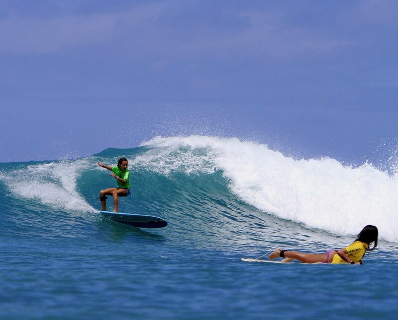 Two Surfers on Ocean Waves