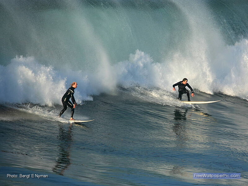 Two Surfers on Waves