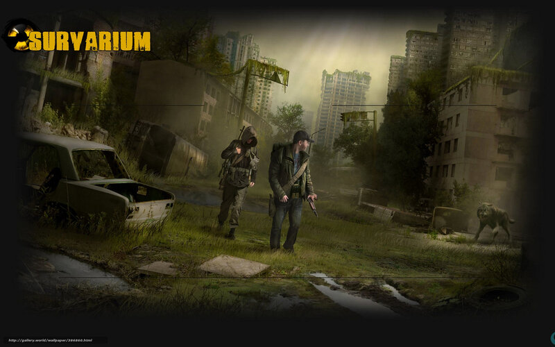 Two Survivors in Ruins — Green, Dramatic
