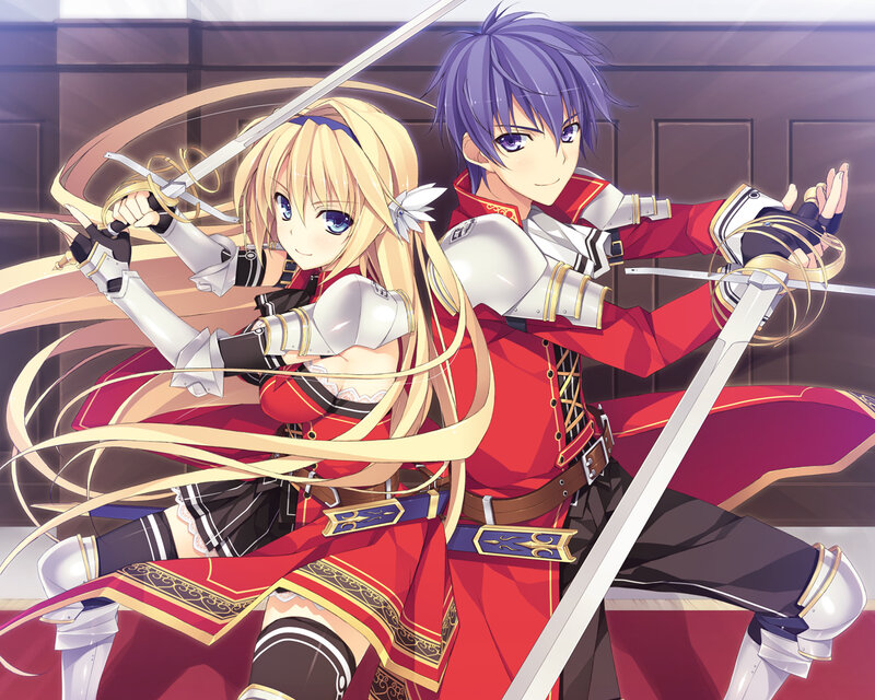 Two Sword-wielding Characters — Red
