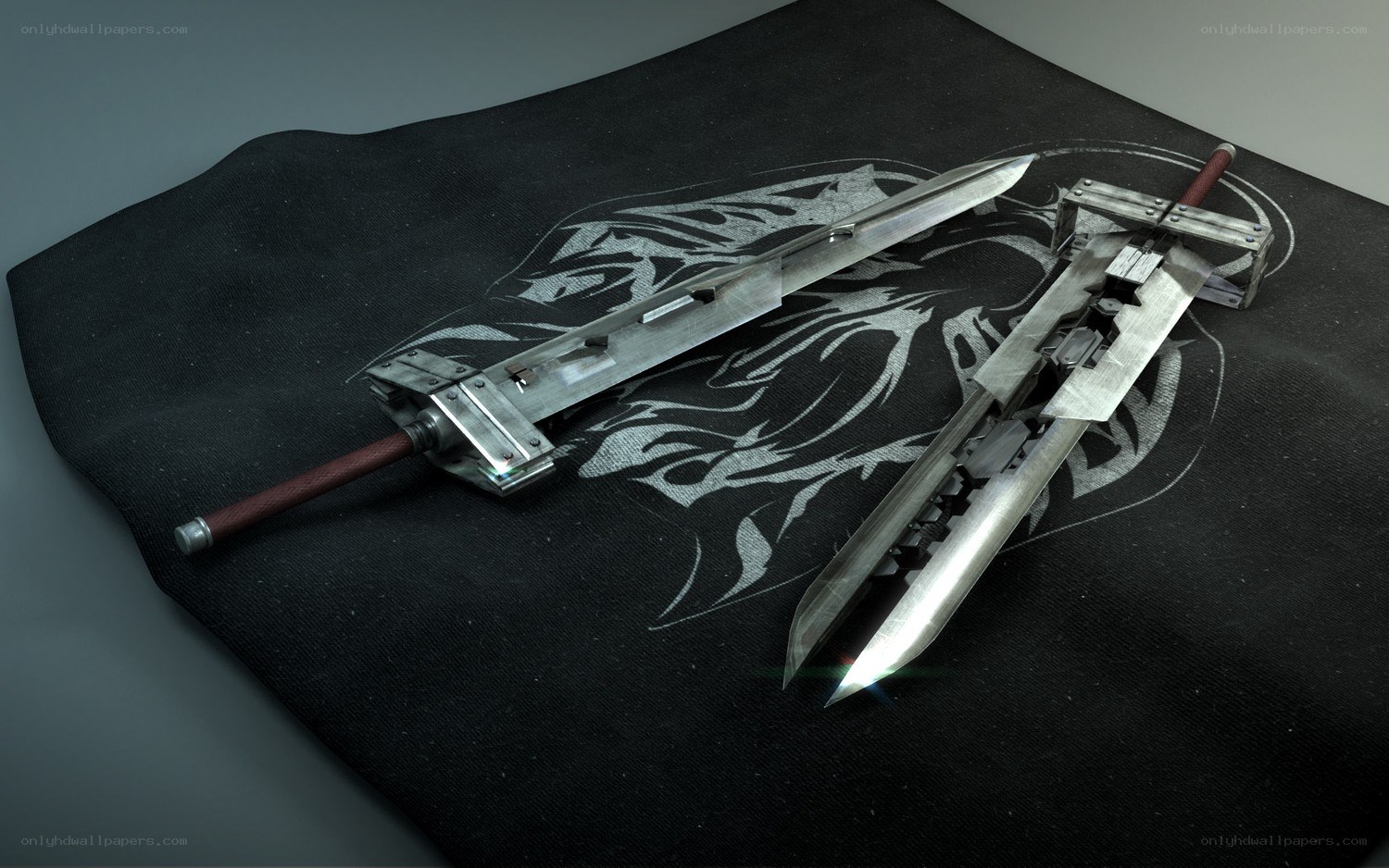 Two swords on a cloth