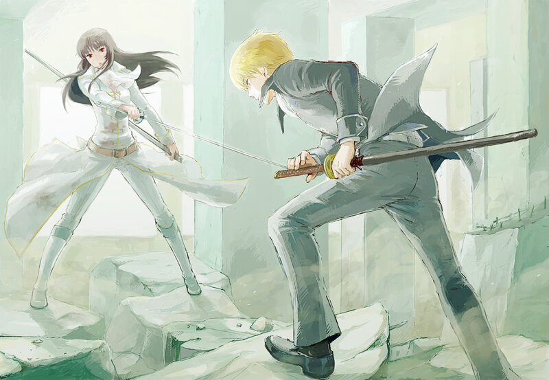 Two Swordsmen Fighting