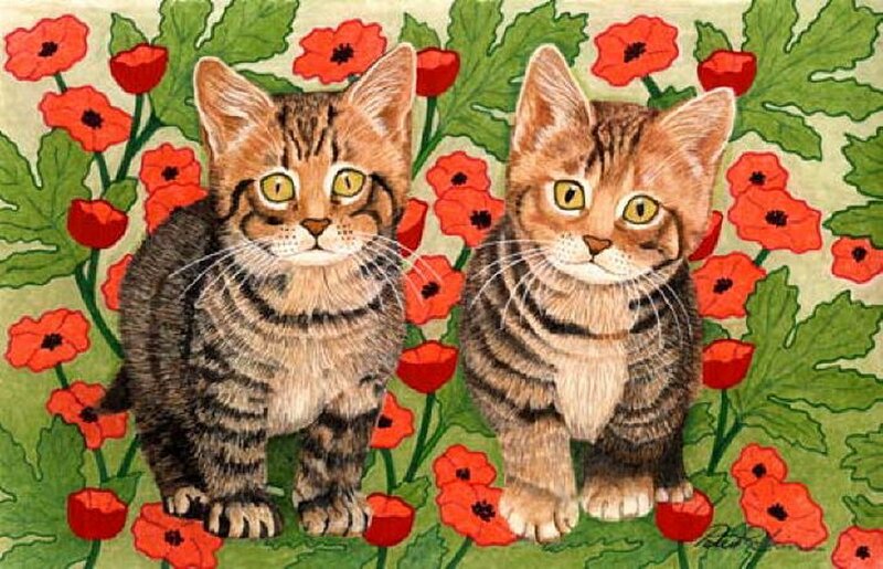Two Tabby Kittens — Red, Calm