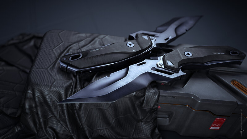 Two Tactical Knives — Black