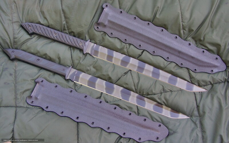 Two tactical knives with sheaths