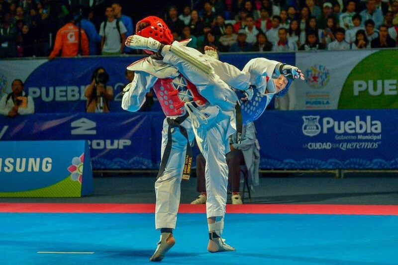 Two Taekwondo Fighters — Blue, Intense