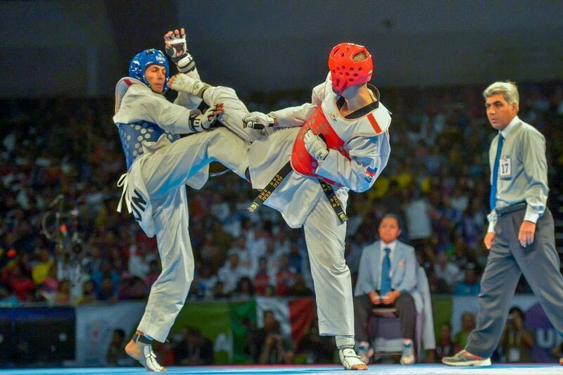 Two Taekwondo Fighters — White