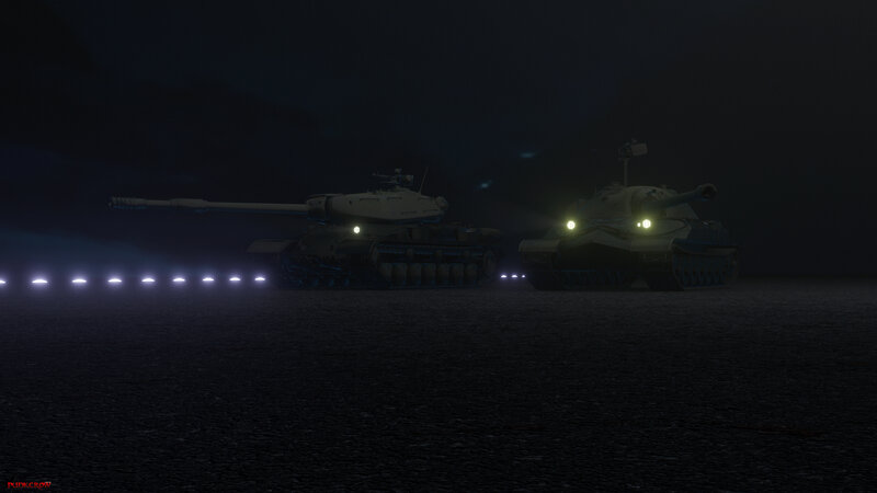 Two Tanks at Night