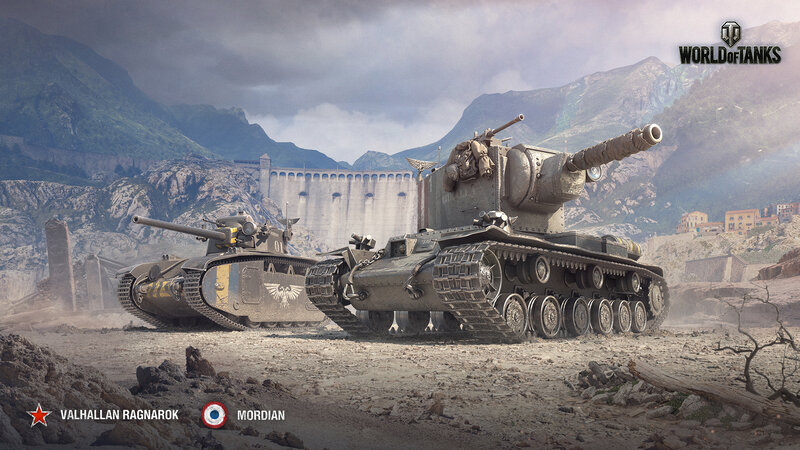 Two Tanks in Desert — Gray, Dramatic