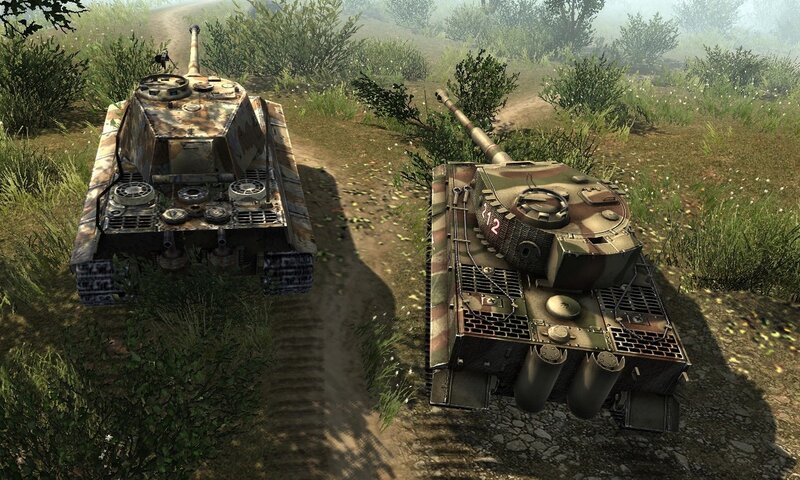Two Tanks on a Dirt Path