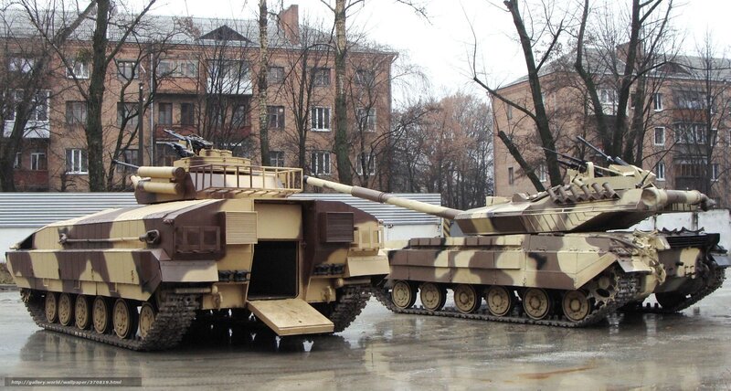 Two tanks on display