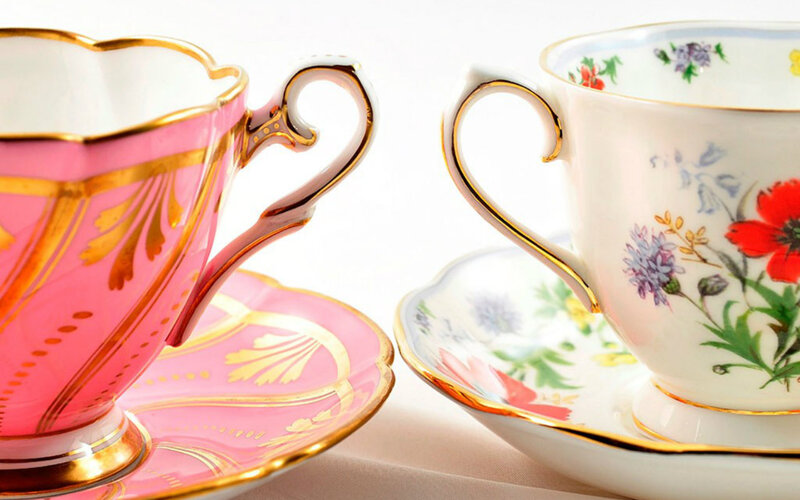 Two Teacups on Saucers