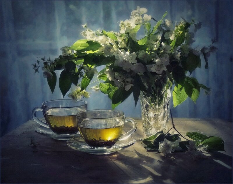 Two Teacups with Flowers