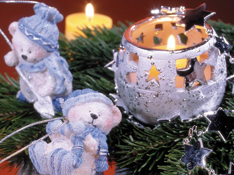 Two Teddy Bear Ornaments