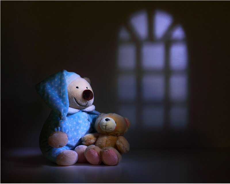 Two Teddy Bears — Blue, Dramatic