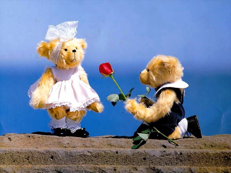 Two Teddy Bears — Blue
