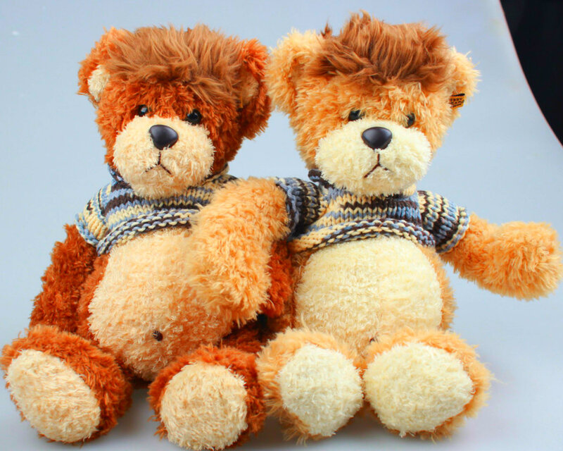 Two Teddy Bears — Brown, Calm, Photograph, Sweaters