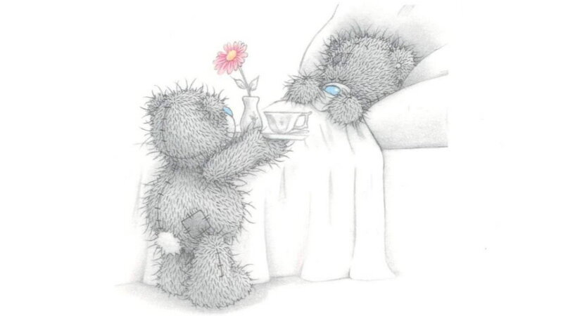 Two Teddy Bears — Gray, Gentle