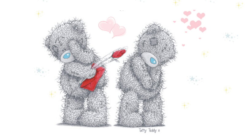 Two Teddy Bears — Gray, Romantic