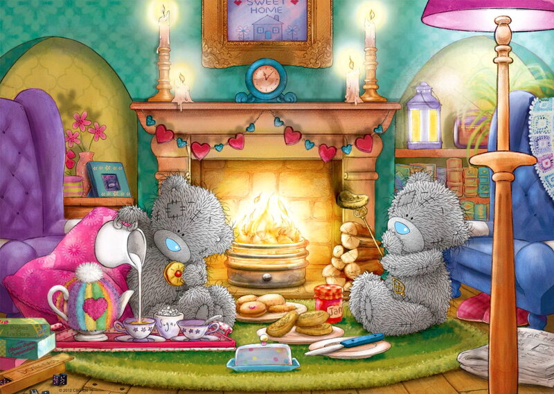 Two Teddy Bears — Green, Cozy