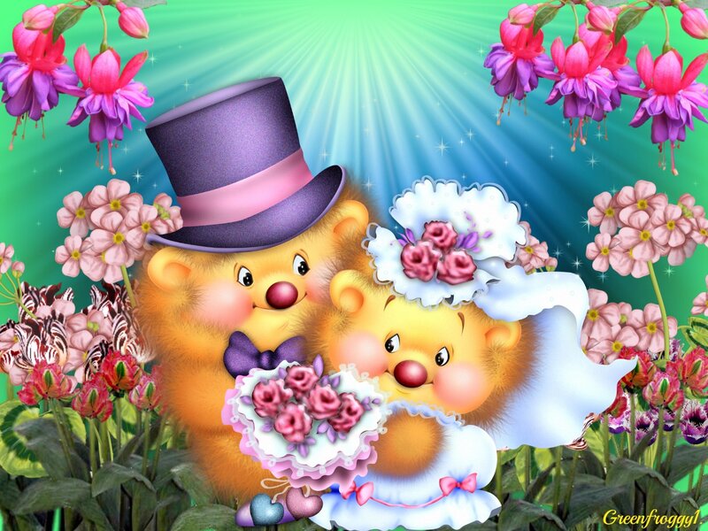 Two Teddy Bears in Wedding