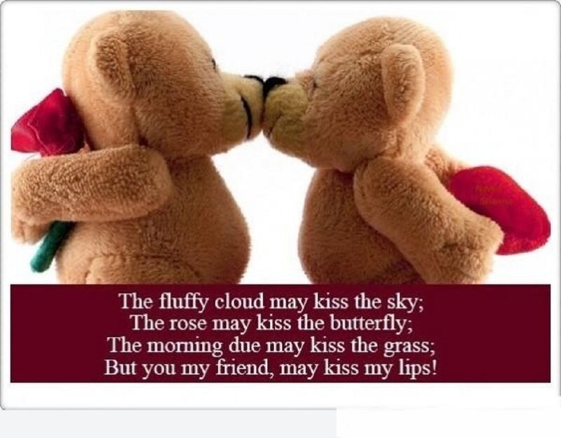 Two Teddy Bears Kissing — Brown, Affectionate