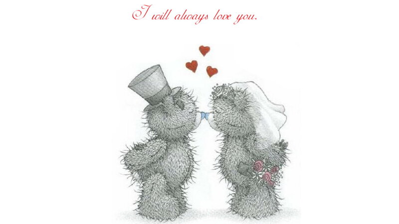 Two Teddy Bears Kissing — Gray