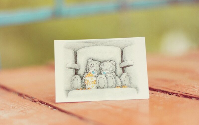 Two Teddy Bears on a Card