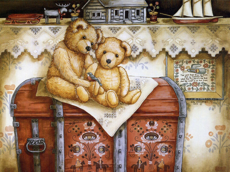 Two Teddy Bears on Chest
