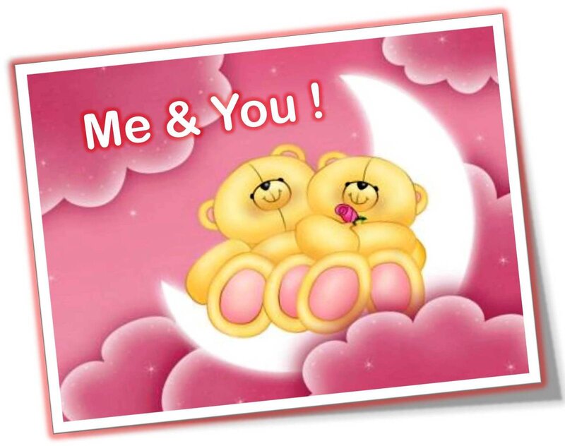 Two Teddy Bears — Pink, Romantic, Night