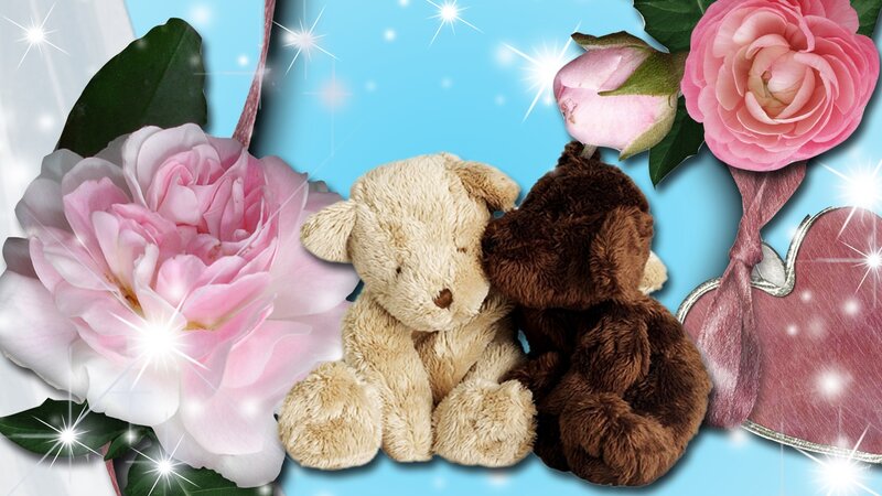 Two Teddy Bears — Pink, Romantic