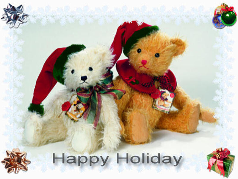 Two Teddy Bears — White